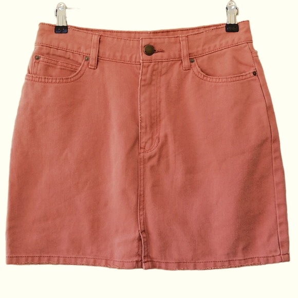 BILLABONG womens dusty rose denim jean skirt, size M, see measurements - Picture 1 of 10